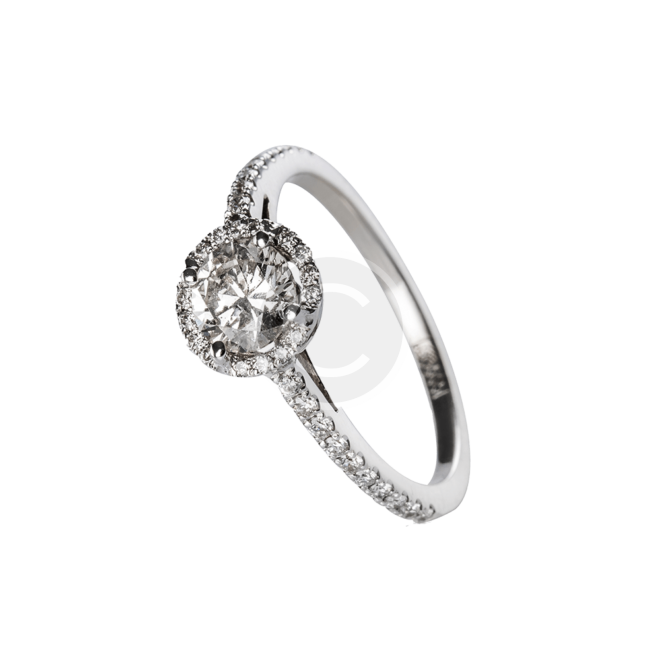 White Goud Engagement Ring in White Diamonds